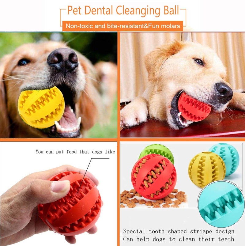 Sunglow 2 Pack Dog Toy Ball - Nontoxic Bite Resistant Teething Toys for Small/Medium/Large Dog and Puppy Cat, Dog Pet Food Treat Feeder Chew Tooth Cleaning Exercise Game IQ Training - Image 4